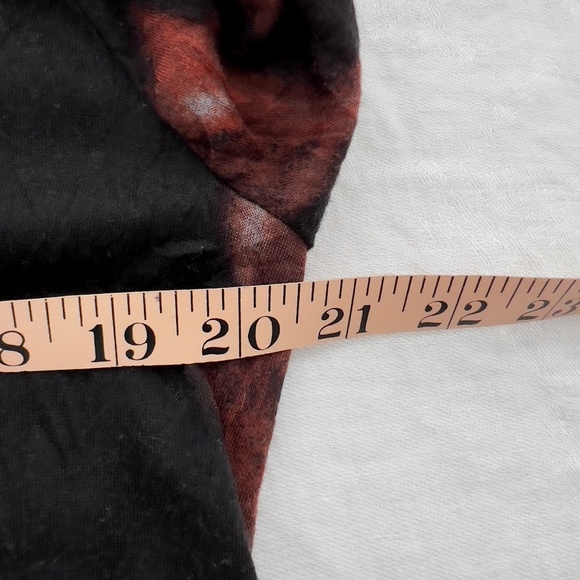 Black Floral Tunic Top - Semi Sheer Frayed - Size Large - Artsy Dark Floral - Picture 12 of 14